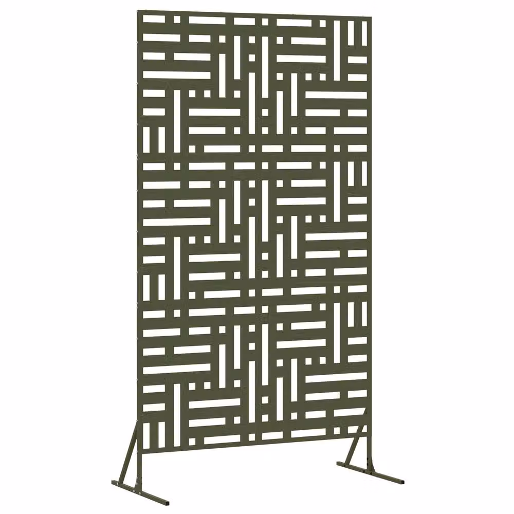 Berkfield Home Steel Privacy Screen in Green, W: 100 cm, D: 50 cm, H: 180 cm – 2