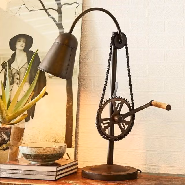 IH Design Cycle Metal Table Lamp in Black
