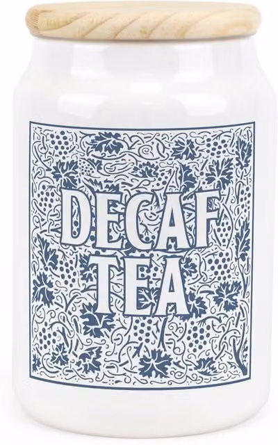 Purely Home Blue and White Floral Ceramic Decaf Tea Storage Canister