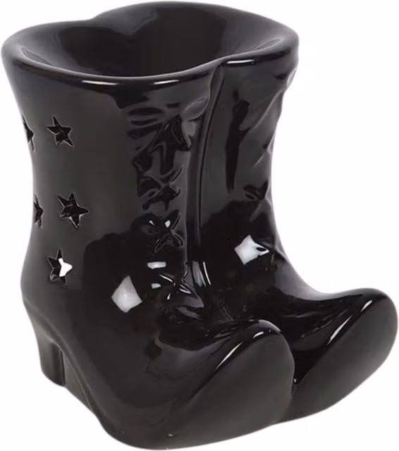 Kingsbury Gifts Black Ceramic Witch Boots Tealight Oil Burner