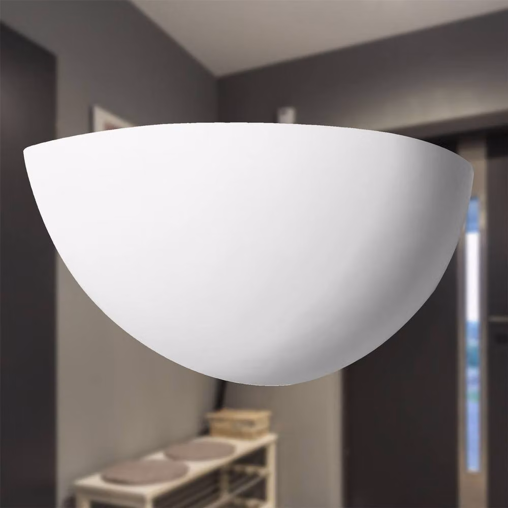 First Choice Lighting Eclipse Set of 2 White Plaster E14 Wall Lights – 3