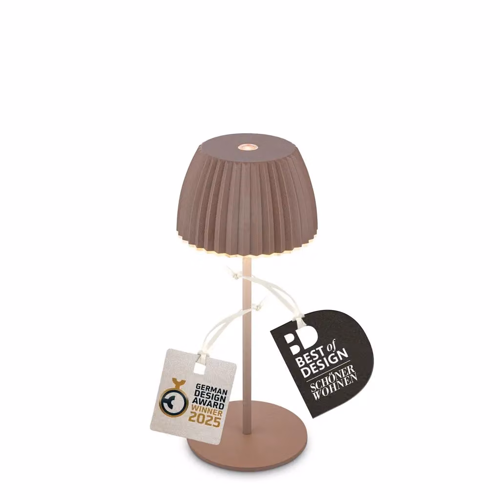 Briloner Riffle Mini Rechargeable LED Table Lamp in Umbra Sand, W/D/H: 8.5 x 8.5 x 20 cm – 2
