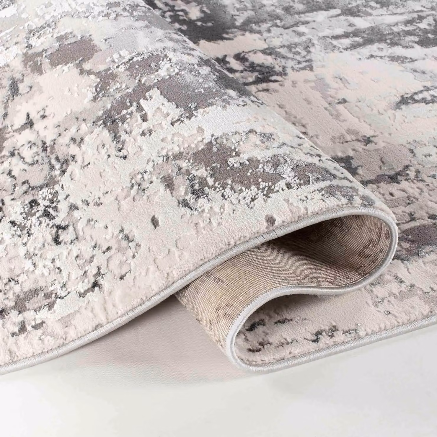 Desire Rugs Styra Modern Abstract Area Rug in Silver and Grey, W: 160 cm, L: 230 cm – 2