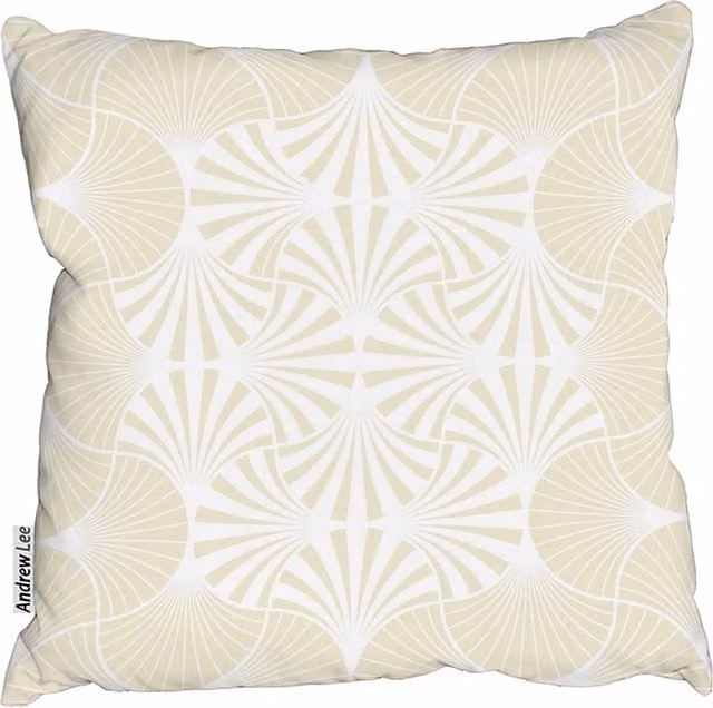 Andrew Lee Golden Star Ornament Cushion, Yellow/Gold, Diameter: 60 cm