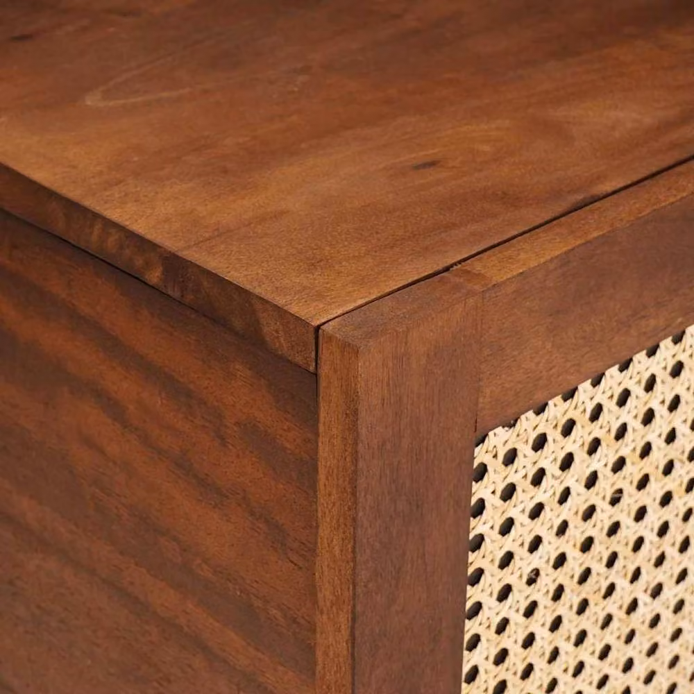 Berkfield Home Beautiful Mango Wood Coffee Table with Storage Shelf and Door in Brown – 3