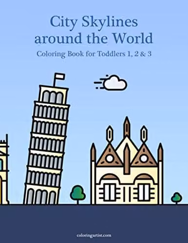 City Skylines around the World Colouring Book for Toddlers 1, 2 & 3 Multicolour