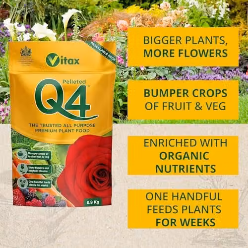Vitax Q4 All Purpose Plant Food Slow Release Fertiliser with Organic Nutrients, 0.9 kg – 2