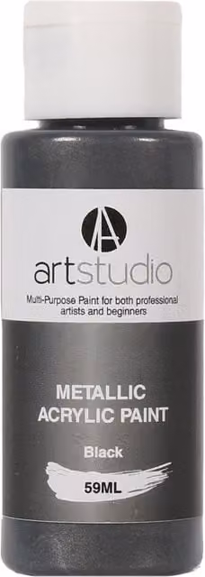 Art Studio Metallic Acrylic Paint - Black