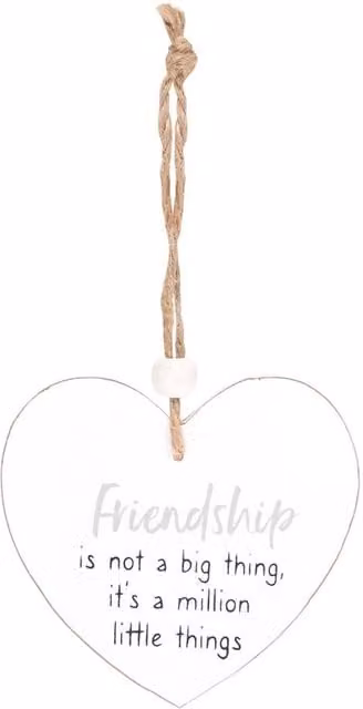 Kingsbury Gifts Small White Hanging Heart Wall Plaque