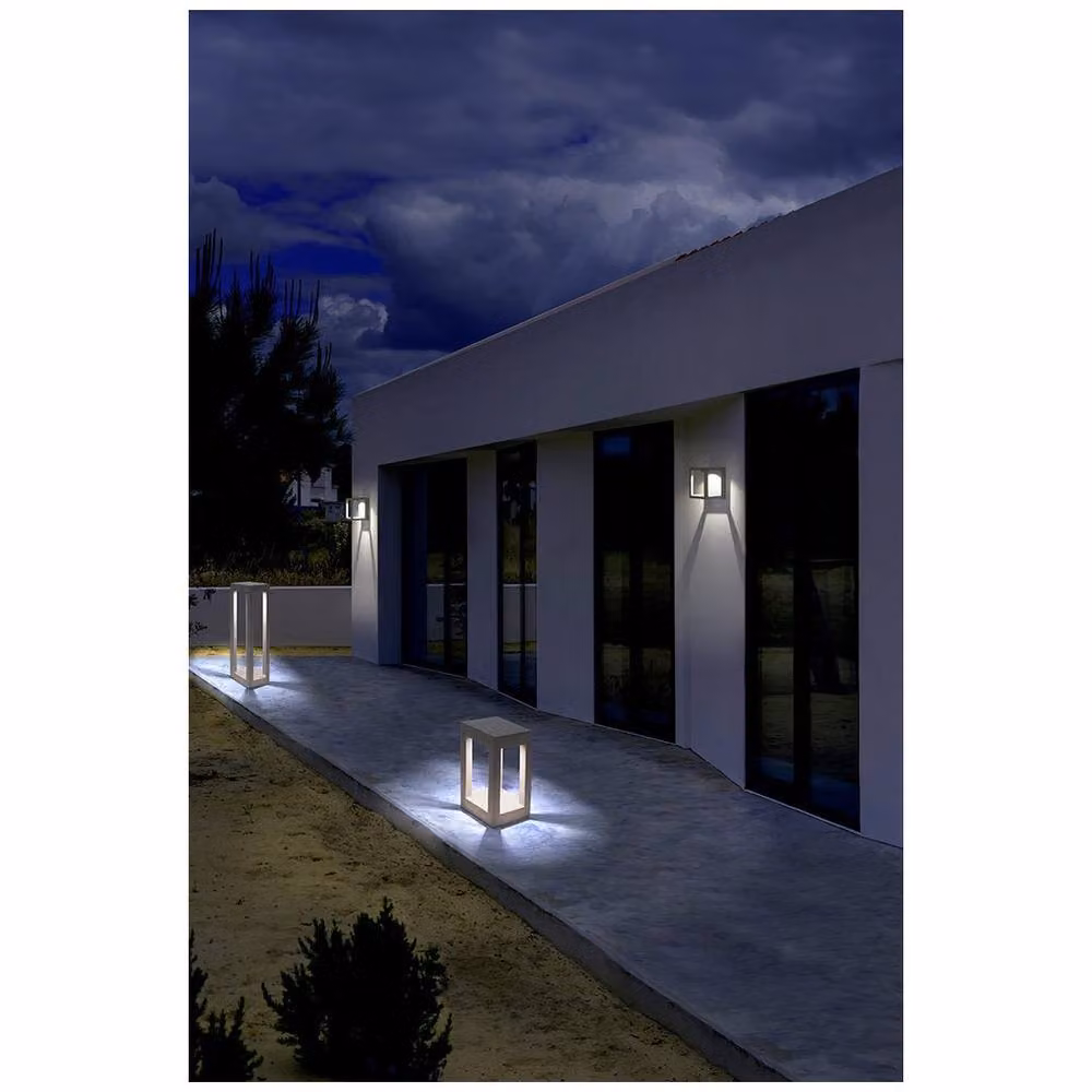 Netlighting Forlight Box 700mm Outdoor LED Bollard, Grey Concrete, IP65, 5.8W, 4000K, 115lm – 4