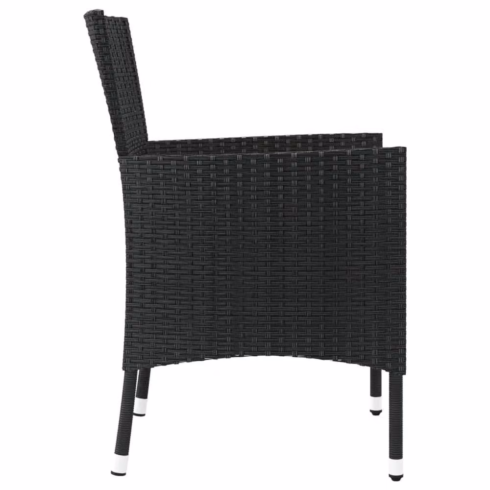 Berkfield Home Beautiful Garden Chairs with Cushions, 2 Piece Set, Black Poly Rattan – 4