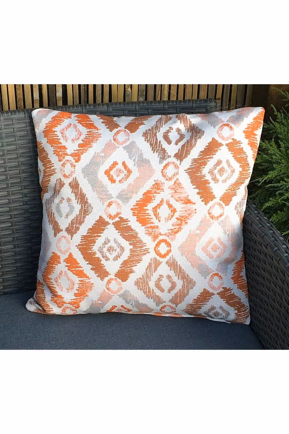 Royalcraft Pair of Orange Floral Square Outdoor Garden Scatter Cushions – 2