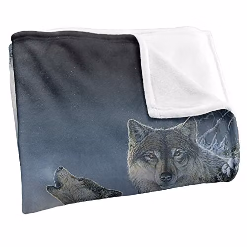 Wild Wings Midnight Wolves 2 Silky Touch Super Soft Fleece Throw Blanket, Multicolour, W: 152 cm, D: 127 cm – 2