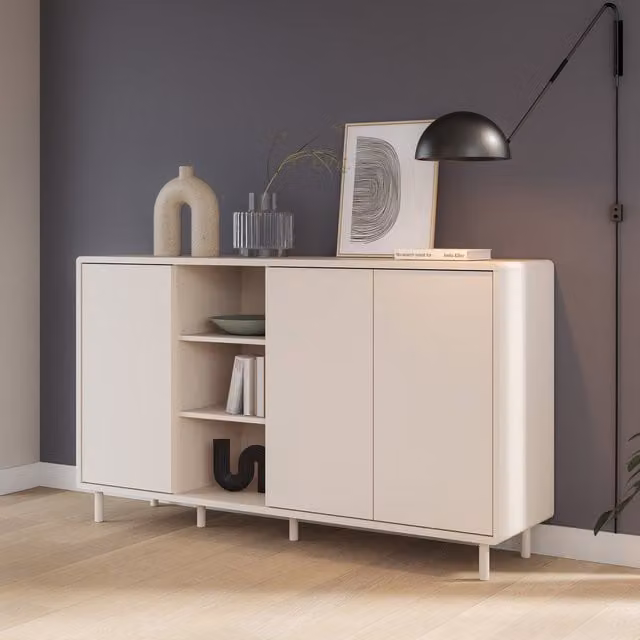 Furniture To Go Playly 3 Door Modern Sideboard in Sand