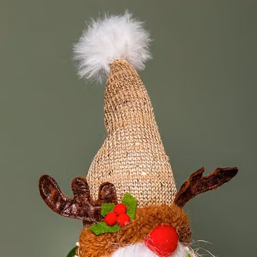 Samuel Alexander Brown Reindeer Gonk Christmas Decoration with Warm White LEDs, Height: 46 cm – 5