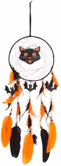 Something Different Black Cat Halloween Dreamcatcher