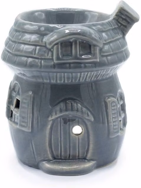 KDMD Grey Ceramic Mushroom House Tealight Oil Diffuser