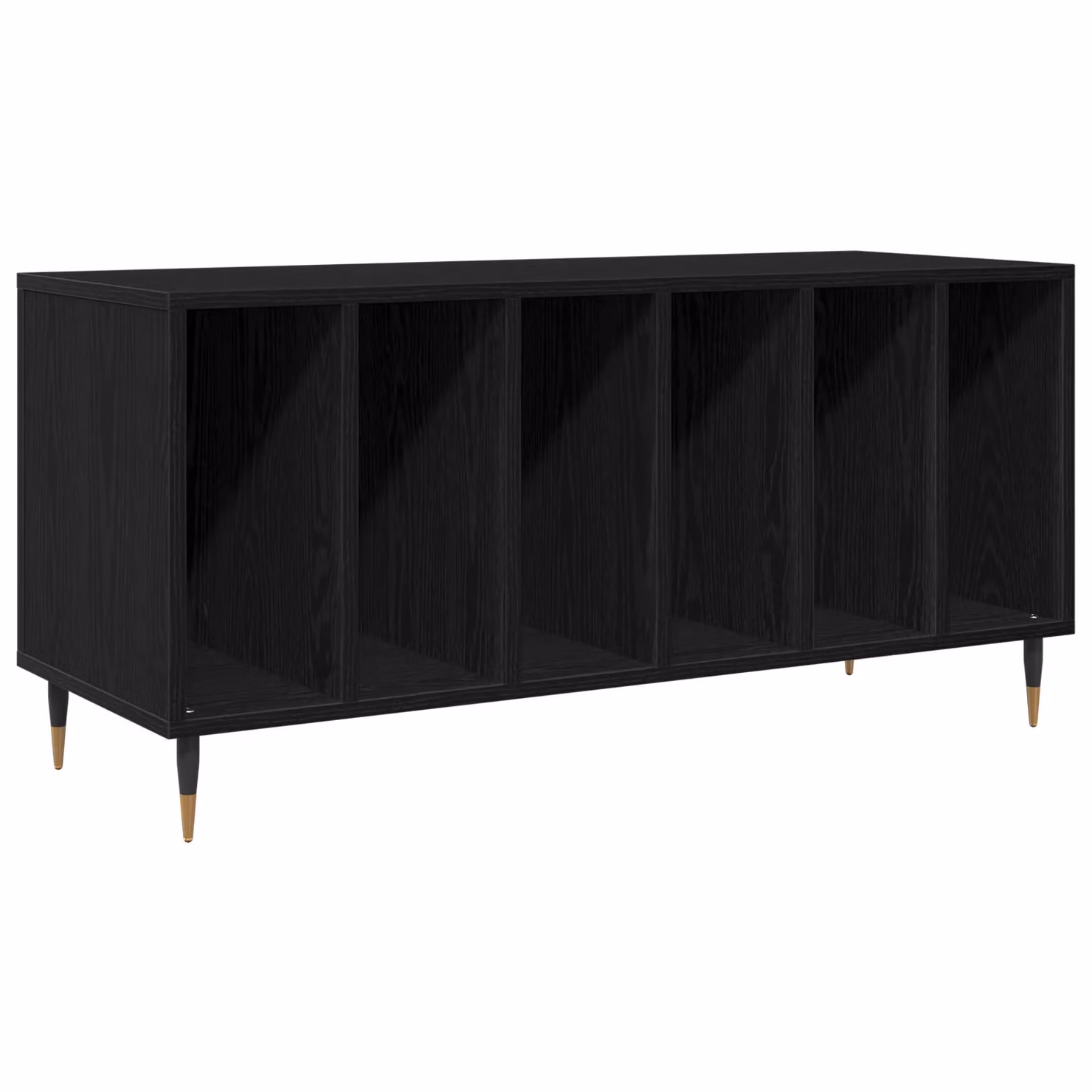 Berkfield Home Record Cabinet in Black Oak, W/D/H: 100 x 38 x 48 cm – 2