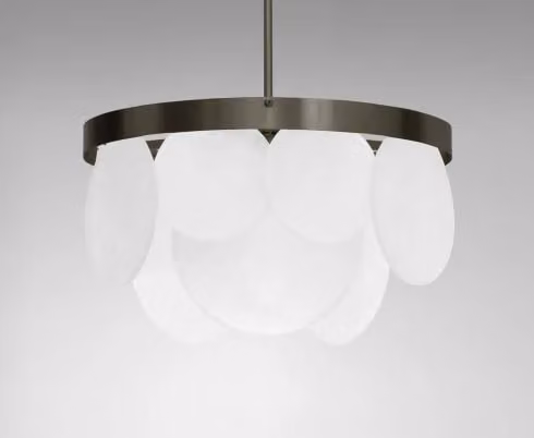 CTO Lighting Sasha DALI-A Suspended Pendant Light in White and Black with Glass and Metal