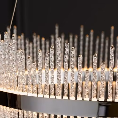 Netlighting Trapani Dimmable LED Pendant Ceiling Light in Chrome and Clear Glass, H35-163 cm – 5