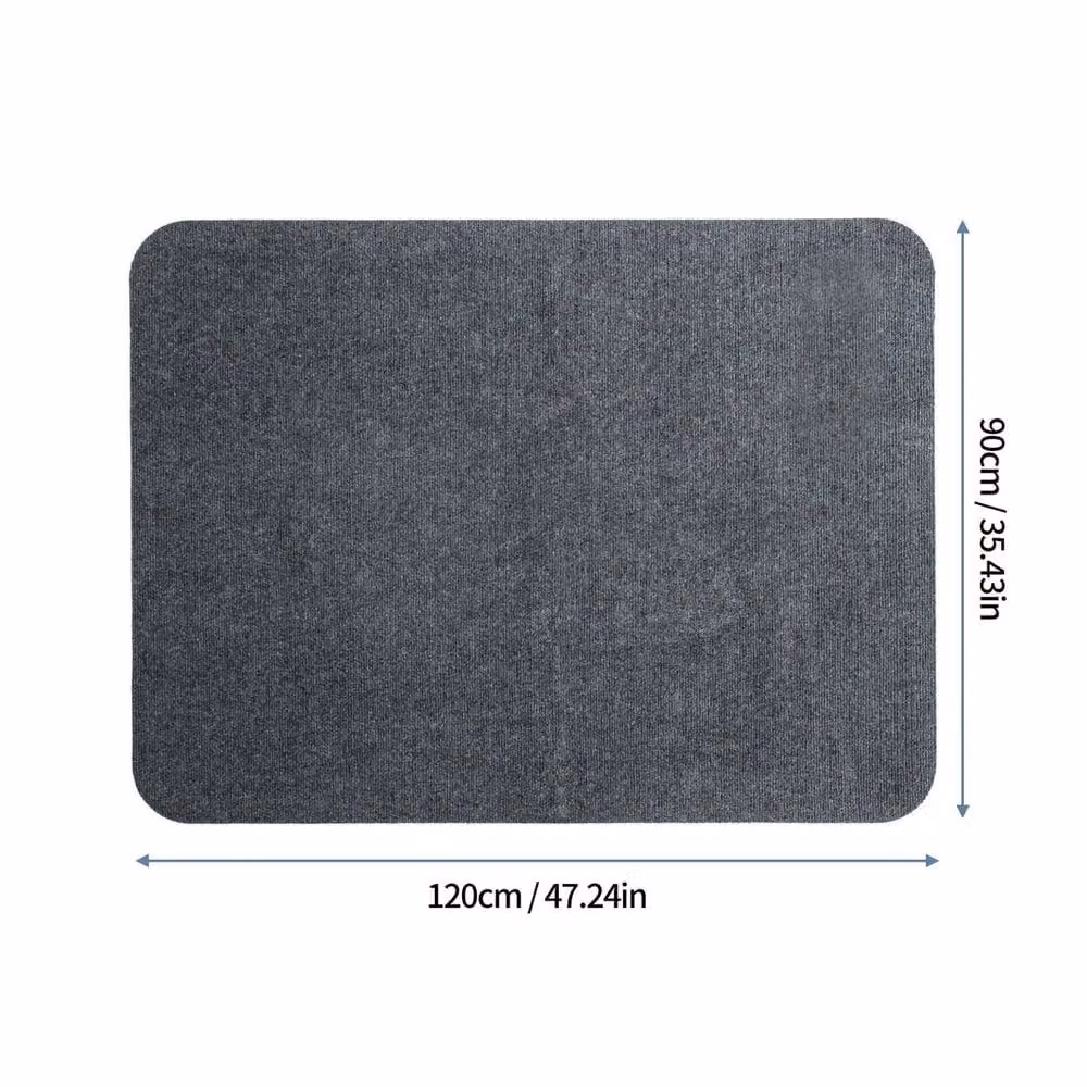 Havendro Non-Slip Hardwood Chair Mat in Grey, W: 120 cm, D: 100 cm – 1