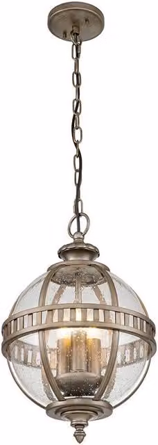 Netlighting Halleron Chain Lantern Outdoor Pendant in Burnished Bronze and Brown with Glass, IP44 Rated – 1