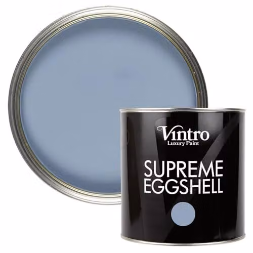 Vintro Water Based Eggshell and Satin Paint for Interior and Exterior Walls, Wood and Trim, Blue Morocco, 2.5 Litres