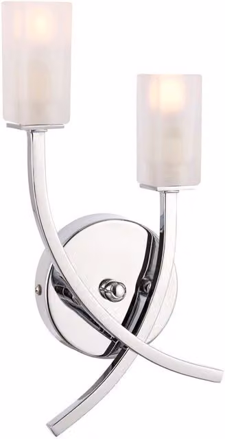 Endon Havana 2 Light Indoor Wall Light in Chrome with Grey Glass and G9 LED Compatibility