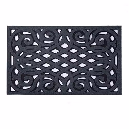 Nicoman Victorian Style Heavy Duty Non-Slip Outdoor Door Mat in Grey, W/D/H: 75 x 45 x 1 cm – 7