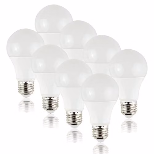 MiniSun Pack of 8 High Power 6W LED E27 GLS Energy Saving Bulbs, Warm White 3000K