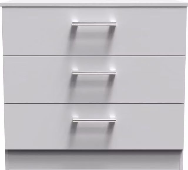 Ready Assembled 2 U Cornwall 3 Drawer Chest in Light Grey