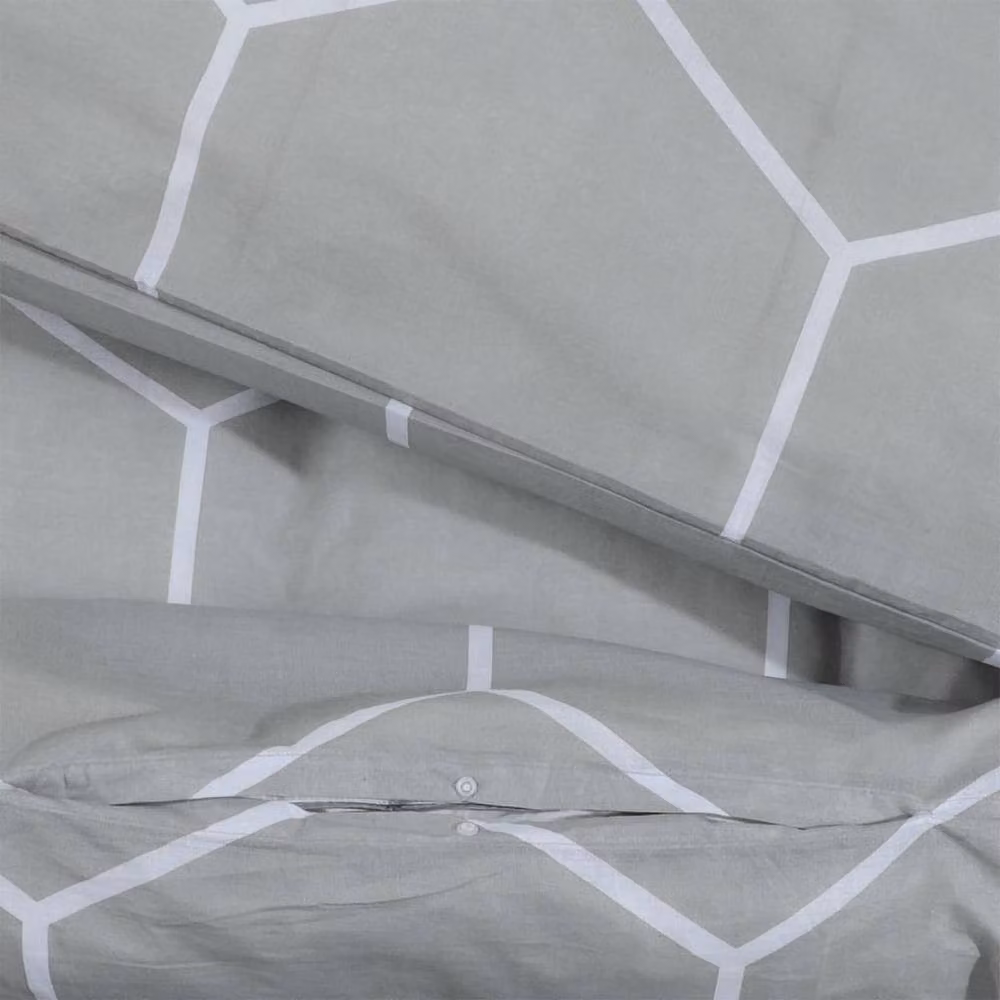 Berkfield Home Elegant Grey Cotton Duvet Cover and Pillowcase Set, W: 260 cm, Pillowcase: 50 x 75 cm – 3