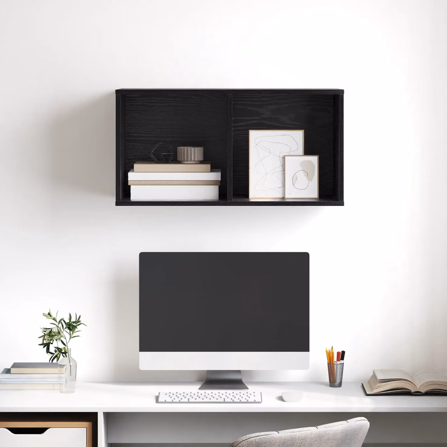 Berkfield Home Wall-Mounted TV Cabinet in Black Oak, W/D/H: 37 x 37 x 72 cm – 4