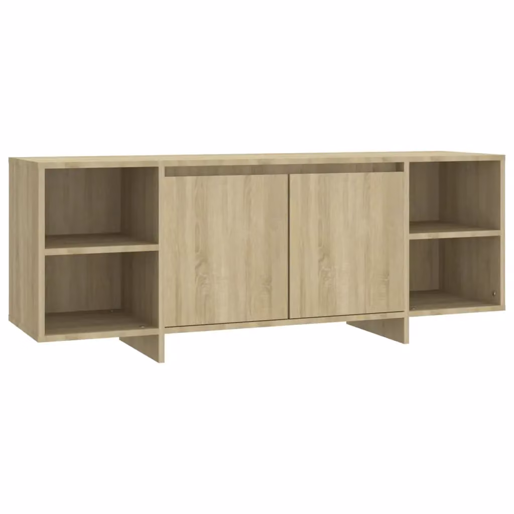 Berkfield Home Modern TV Cabinet in Sonoma Oak and Beige, W/D/H: 130 x 35 x 50 cm – 2