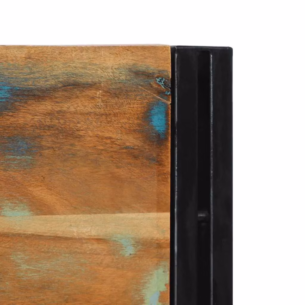 Berkfield Home Industrial Headboard in Brown Reclaimed Solid Wood and Iron, Width: 180 cm – 3