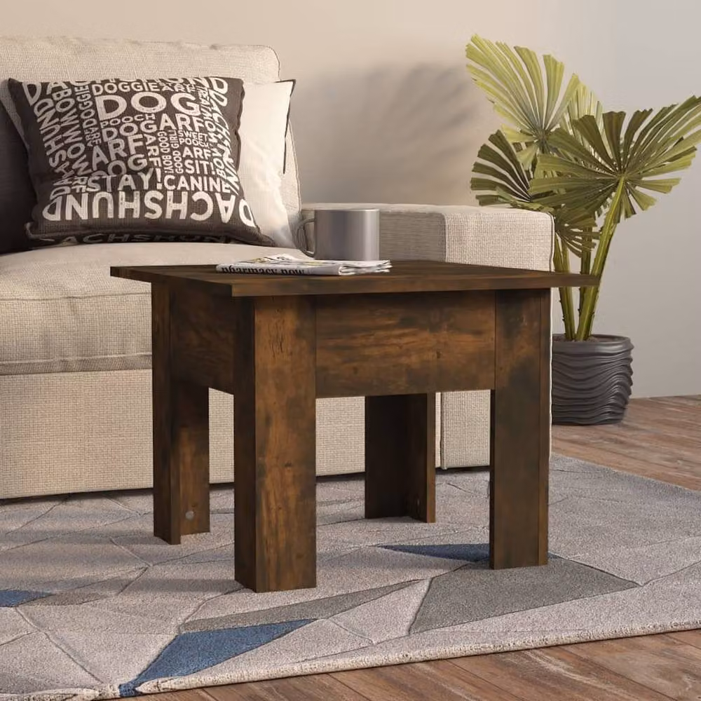 Berkfield Home Modern Square Coffee Table in Smoked Oak Brown, W/D/H: 55 x 55 x 42 cm – 2
