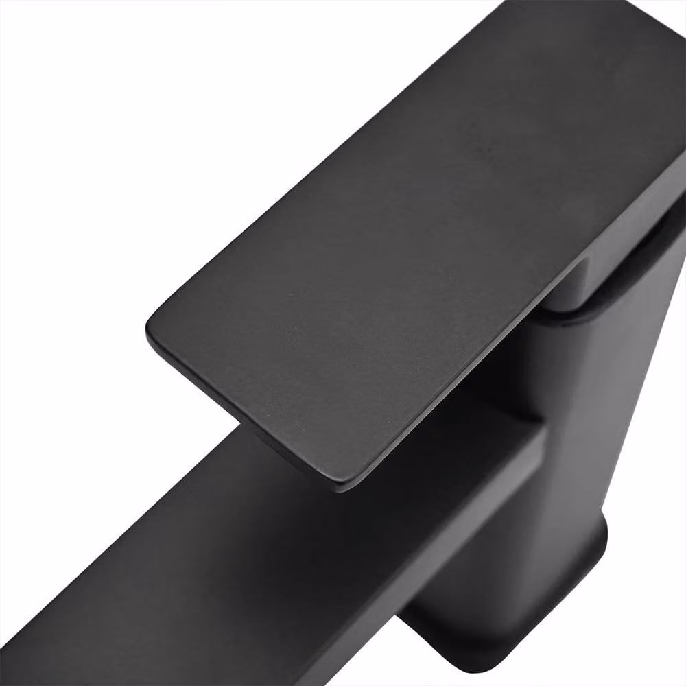 FORGEVIO Matt Black Waterfall Basin Mixer Tap with Pop-Up Waste – 3