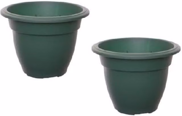 Whitefurze Green Round Bell Plastic Plant Pot and Flower Planter, Diameter: 45 cm