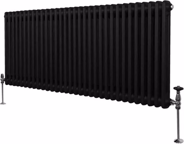 Monstershop Traditional 2 Column Steel Radiator in Black, H 146.2 cm x W 60 cm x D 7 cm – 1