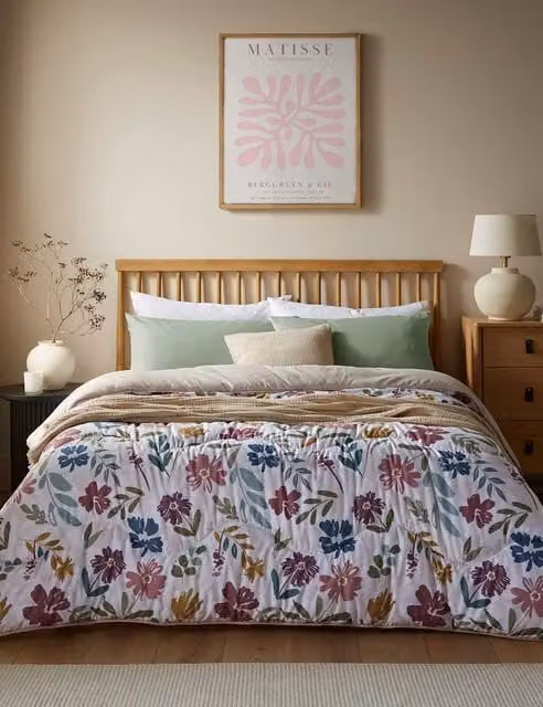 Nightlark Autumn Meadow 10.5 Tog Coverless Microfibre Duvet Set, Pink and Multicolour