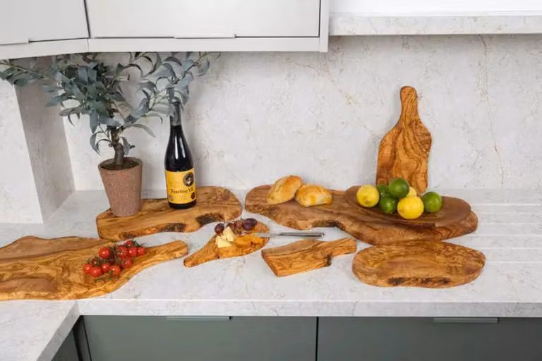 Verano Spanish Ceramics Natural Grained Olive Wood Rectangular Chopping Board, Brown, W: 22-25 cm, L: 50 cm