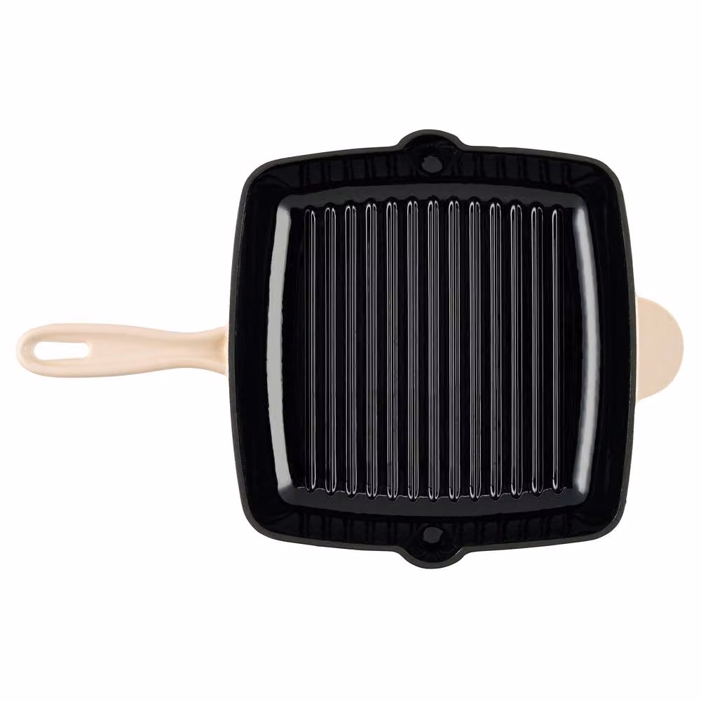 Cooks Professional 2 Piece Enamelled Cast Iron Frying Pan and Skillet Set in White – 3