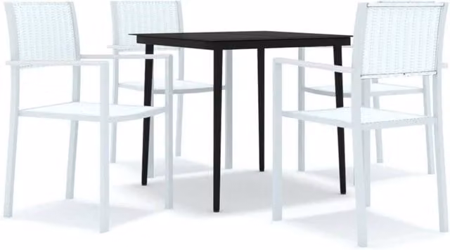 Berkfield Home 5 Piece Modern Garden Dining Set in White