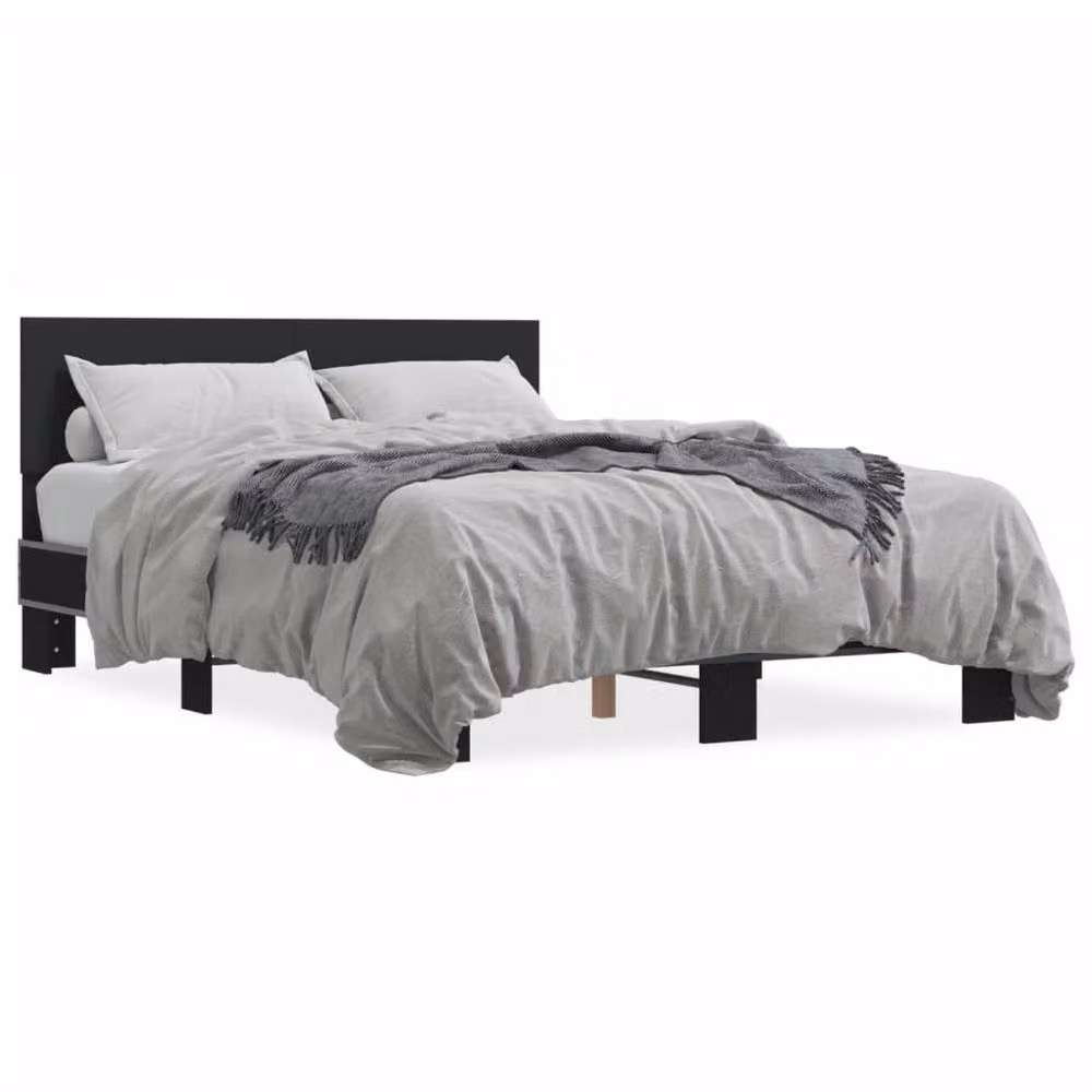 Berkfield Home Durable Small Double Bed Frame in Black, 120 x 200 cm – 3