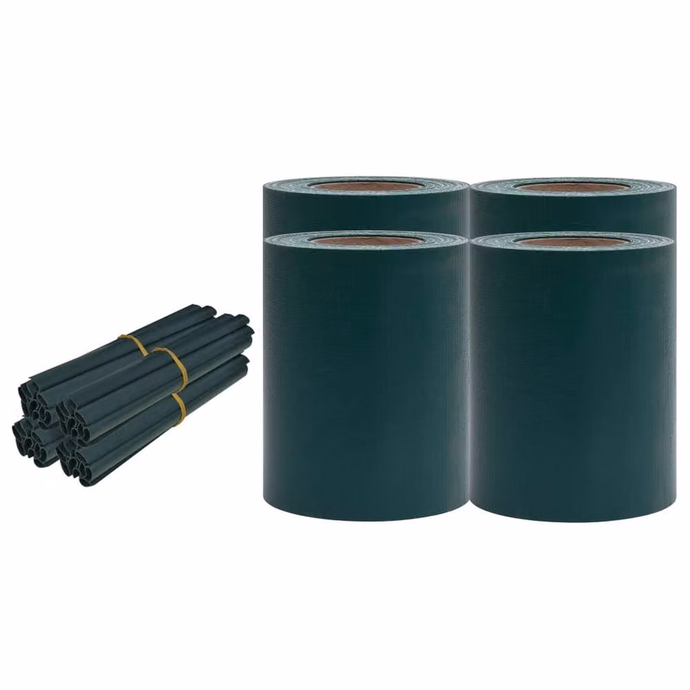 Berkfield Home Garden Matte Green PVC Privacy Screen Strips, 4 Pack, W: 35 cm, H: 19 m – 2