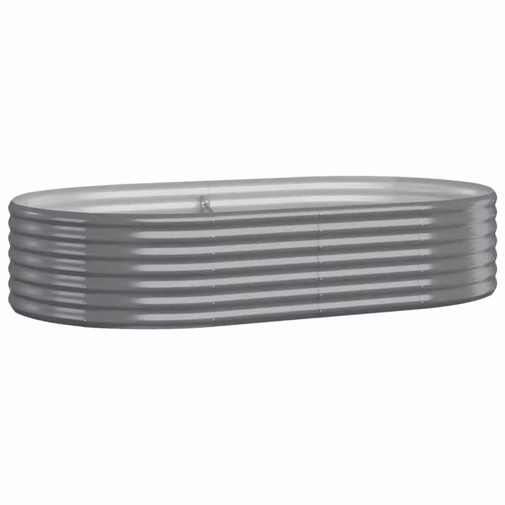 Berkfield Home Garden Grey Powder-coated Steel Raised Bed, W: 175 cm, D: 100 cm, H: 36 cm – 2