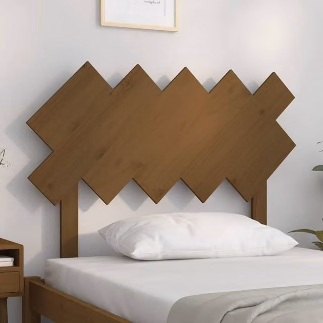 Berkfield Home Beautiful Bed Headboard in Honey Brown Solid Pine Wood, W: 104 cm, D: 3 cm, H: 80.5 cm