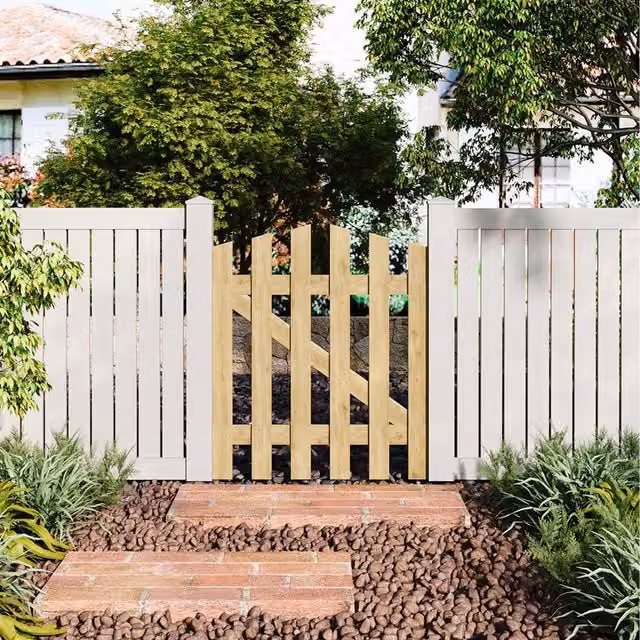 Komore Brown Wood Swing Garden Gate, W/H: 90 x 76 cm