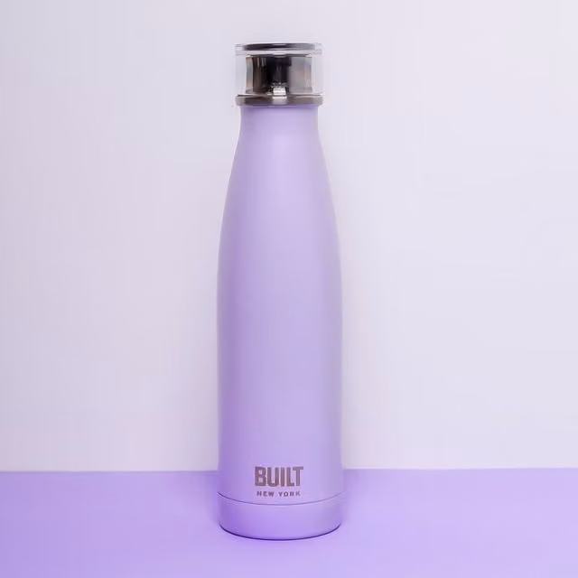 Built Vacuum Insulated Stainless Steel Double Walled Water Bottle, 500ml, Lavender Purple
