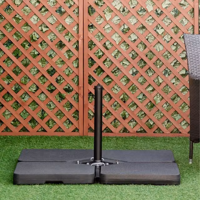 Outsunny Set of 4 Black Plastic Parasol Base Stand Weights